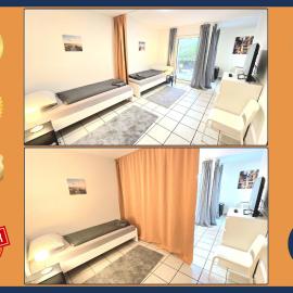Apartment mit 2 Einzelbetten, Terrasse, Parkplatz, WLAN, voll ausgestattet - Monteurwohnung MF01