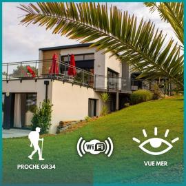 Viesnīca La maison du Portzic - vue mer - wifi pilsētā Krozona
