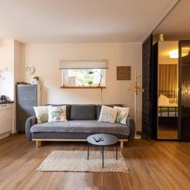 Modernes 1-Zi-Apartment für 2 Personen, ruhig & nahe Bamberg, Hotel in Adelsdorf