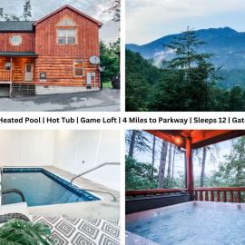 Indoor Private Pool Cabin Near Dollywood, Sleeps 12, Game Loft, Hot Tub, 5 Star Rated