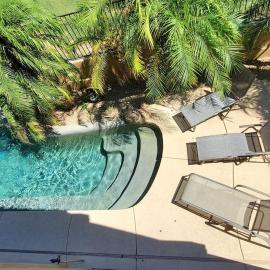 Gated Ocotillo house, pool heater, BBQ, golf views