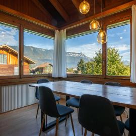 Alpine view with balcony near Interlaken