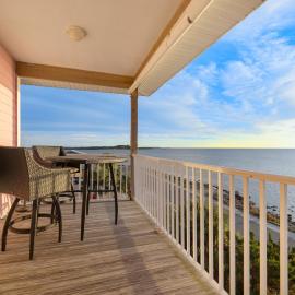 Waterfront sunset stilt house