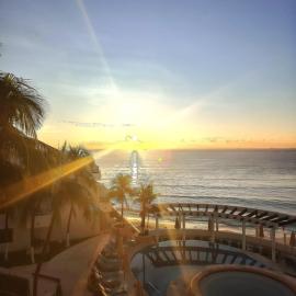 SUNSET FISHERMEN BEACH & SPA RESORT-Optional All Inclusive- 3 UNITS CHOICE-ROOM - 344A Ocean view with terrace- ROOM 344B No terrace, View from window to park - STUDIO 344C Ocean View Studio for 2- Playacar Beach, Phase 1-NO ELEVATOR!