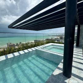 Flat moderno com Vista para o Mar