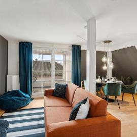 maremar - Design-Maisonette am Holzmarkt - Luxus Boxspringbetten - Arbeitsplatz - Loggia