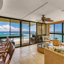 Kuhio Shores 319: Oceanfront in Poipu with A/C!