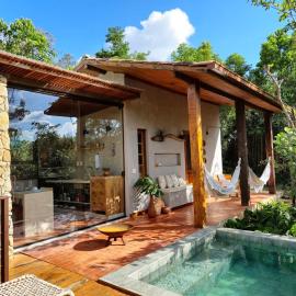 Refugio com cachoeira em Casa Branca Inhotim