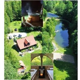 Leśniczówka domek balia sauna jeziorka w lesie na wyłączność