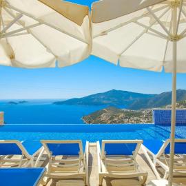 Kalkan 3 Bedroom Seaview Luxury Villa - Heated Indoor Pool