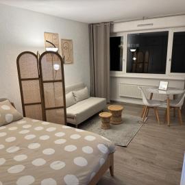 Studio Voltaire avec parking commun gratuit dans la copropriété