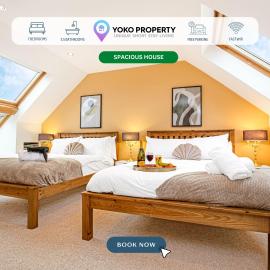 Exquisite 7 Bedroom 5 Bathroom House - Over 1900 sqft - Close to City Centre with Free Parking, Fast W-Fi and SmartTVs by Yoko Property, hotel in Northampton