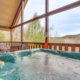2-Tier Deck & Hot Tub: Quiet Sevierville Cabin