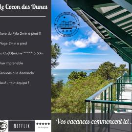 Le Cocon Des Dunes - Vue mer, Plage&Corniche à pied, hotel in Le Moulleau