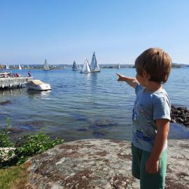 Cabin at the sea close to public beach with a jumpingtower, hotel a Höviksnäs