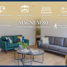 Magnum 80 Terrasse & Climatisation - 6 personnes - BnB Epernay, hotelli kohteessa Épernay