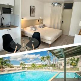 Superbe studio avec CITERNE d'Eau et Piscine, En plein coeur de la Marina! Proche Aéroport & Ferry