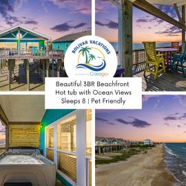 MoonStone 3BR Beachfront w Hot Tub Amazing Beach Views and Large Deck