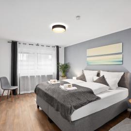 Haven Apartments Laupheim City WLAN Parkplatz Terrasse Balkon, hotell i Laupheim