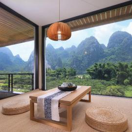 Yangshuo Lijiang Island Riverside Resort -Free pick up service and local guide walking along the river, hotel Jangsuóban