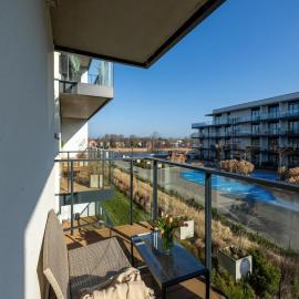 Apartment with a view of the river, pool and sauna
