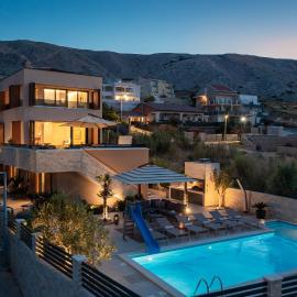 Villa Emma on Island Pag for 14 persons with sea view, wellness & pool heating