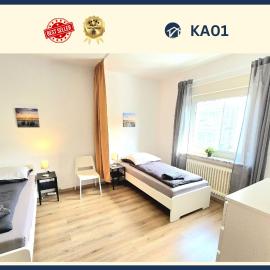 TOP Monteurwohnung mit Balkon, 4 Zimmer, voll ausgestattet, Wäsche inklusive, kostenfreier Parkplatz und WLAN - KA01