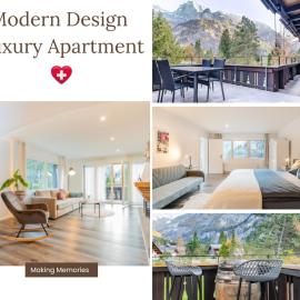 Modern designed, luxury mountain view Apartment