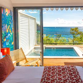 LES GALETS ROUGES LODGES & SPA, hotell i Bouillante