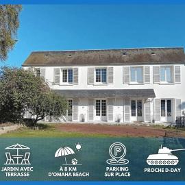 La Fromagerie Maison lumineuse et spacieuse beau séjour 5 chambres 2 wc 1 salle d'eau grand jardin clos 5mn à pied commerces 10 mn plage Omaha Beach proche plages du débarquement, khách sạn ở Trévières