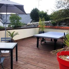 T2 avec terrasse, table de Ping-pong, parking privé au centre d'Azay