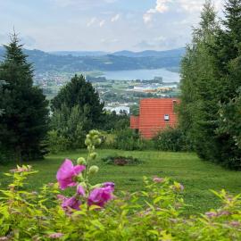 Domek z widokiem na jezioro Rożnowskie
