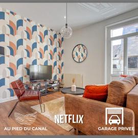 Le Canal,Hyper centre, Cosy, fibre, parking privée, 1 a 4 pers