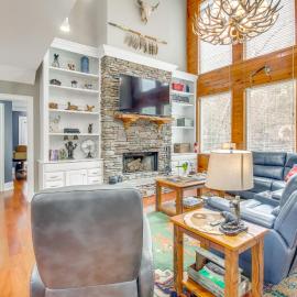 Game Room & Fire Pit: Riverfront Home in Ellijay!