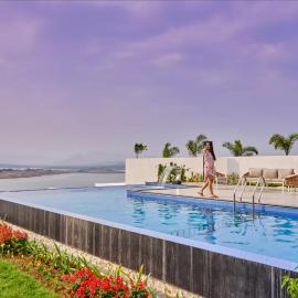 SaffronStays Sol Crest - 4BR twin villas by Mukane Dam, 2 infinity pools, lawns, gazebo bar, perfect for events