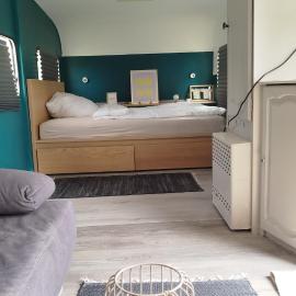 Wohnwagen auf Tierschutz Landhof inmitten der Natur, hotel Selmsdorf városában