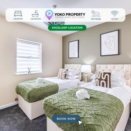 Stylish Apartment - 4 minutes to Town Centre - Private Parking, Self-Check-In, Fast Wifi and Smart TV by Yoko Property
