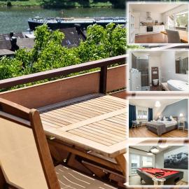 Riesling Appartement for 2 - 4 People - Billiards - Balcony with Mosel View - Parking - Wine Barrel Bar - Fully Equipped Kitchen - Netflix - WaipuTV - 3 km from Cochem, hotel in Klotten