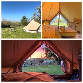 Tente glamping "bluebird" à la Ferme de la Chevêche, hotel em Fosses-La-Ville