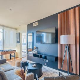 Cozy HighRise 23th Flr,Gym,Parking,Pool,W-D,Golf