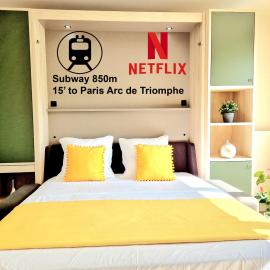 Stylish Stay Near Paris - 850m to Subway RER A - with floor fan T1-4P