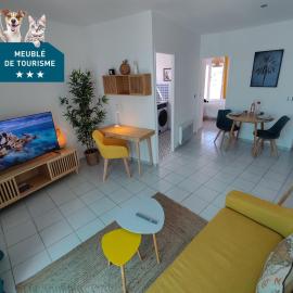 Superbe cocon 3 étoiles -plein sud- parking- proche village et plages