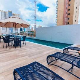 Apartamento com piscina Praia de Iracema, Aquarius Residence-Fortaleza