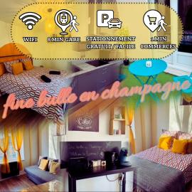 Fine bulle terrasse -5 min gare -centre ville -Parking -RDC