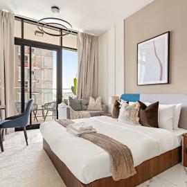 Silkhaus Vacation Homes Sunside Studio Escape in Al Maryah Vista, hotel v destinaci Abu Dhabi