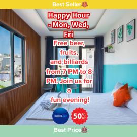 BOO BEACH Hostel , 24-Hour Reception & Free Billiards, viešbutis Danange