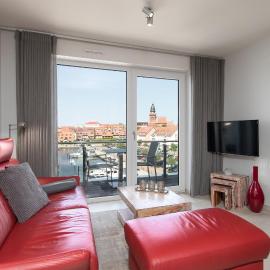 5 Sterne Apartment Anastasia in der Hafenresidenz - Sauna und Seeblick