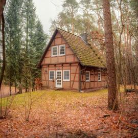 Half-Timbered House In The Middle Of The Forest