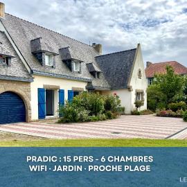 Pradic 15 personnes , Cheminée , Jardin , Plage à pied