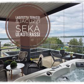 PENTHOUSE AUREA NORDIC Tasokas moderni kaupunki huoneisto Tampereen huipulla -ISO JACUZZI omalla KATTOTERASSILLA - AURINKOTUOLIT ja Aurinko odottaa Sinua - huikea maisema- - 10 HLÖ -, hotel di Tampere